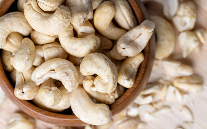 Store cashews in a dry, cool place