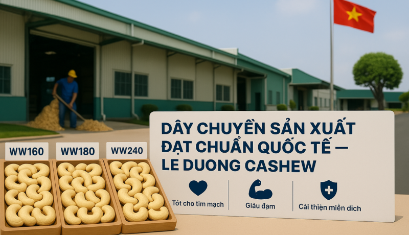 Nhà máy sản xuất hạt điều đạt chuẩn quốc tế của Lê Dương