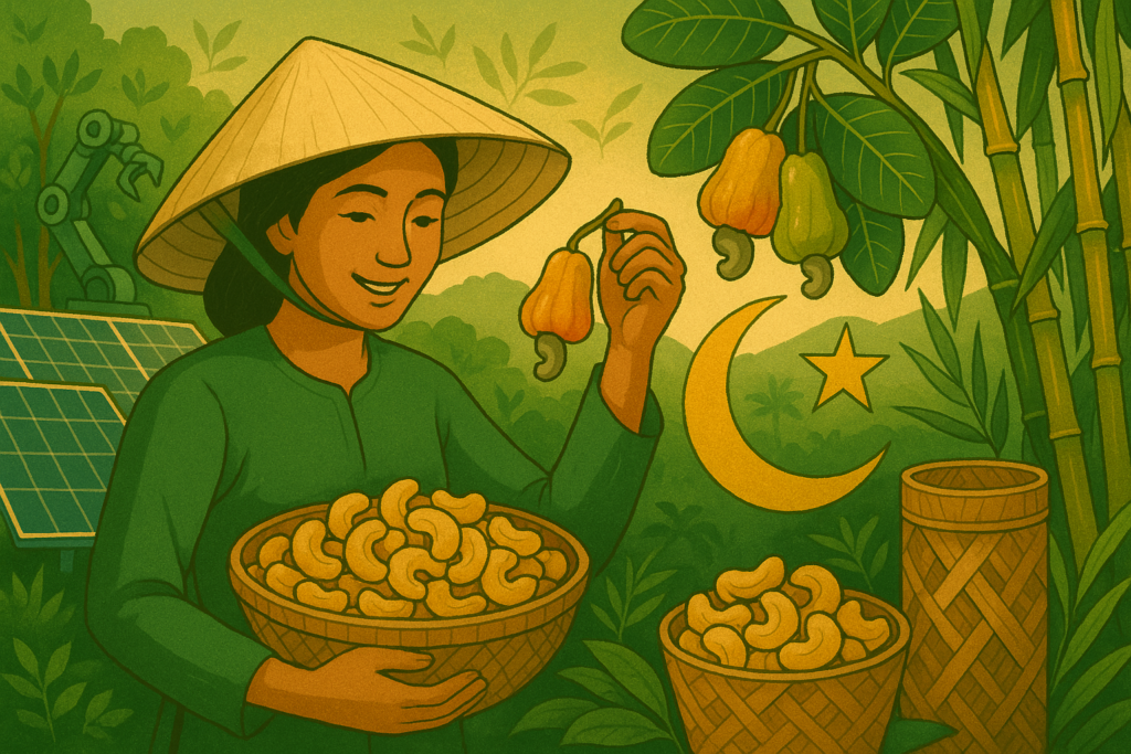 Green Symphony of Conical Hats and Cashews in Vietnam
