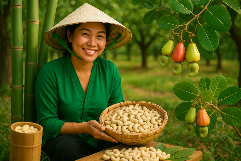 Le Duong Cashew Green Symphony of Conical Hats and Cashews