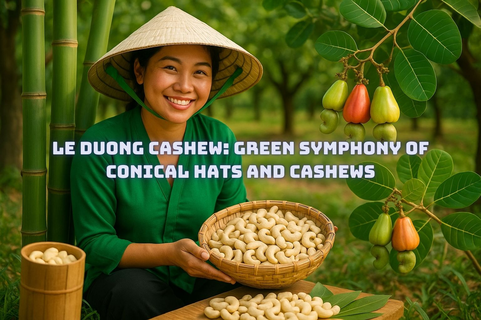 Le Duong Cashew Green Symphony of Conical Hats and Cashews