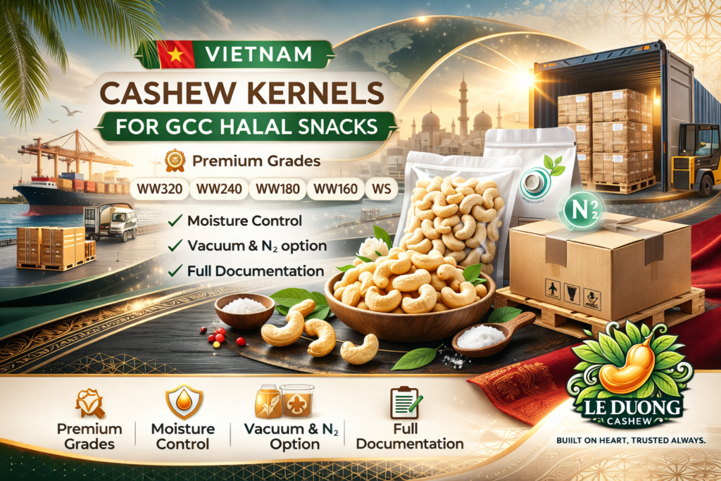 Vietnam Cashew Kernels Supplier for GCC Halal Snacks