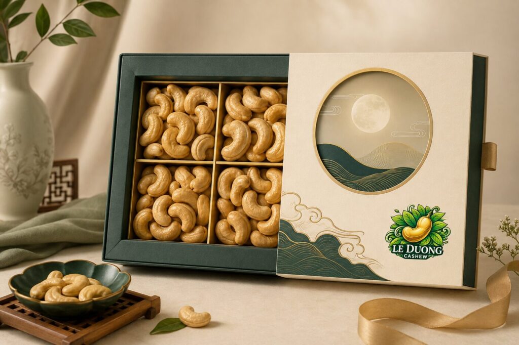 Premium Mid-Autumn cashew gift concept by Le Duong Cashew